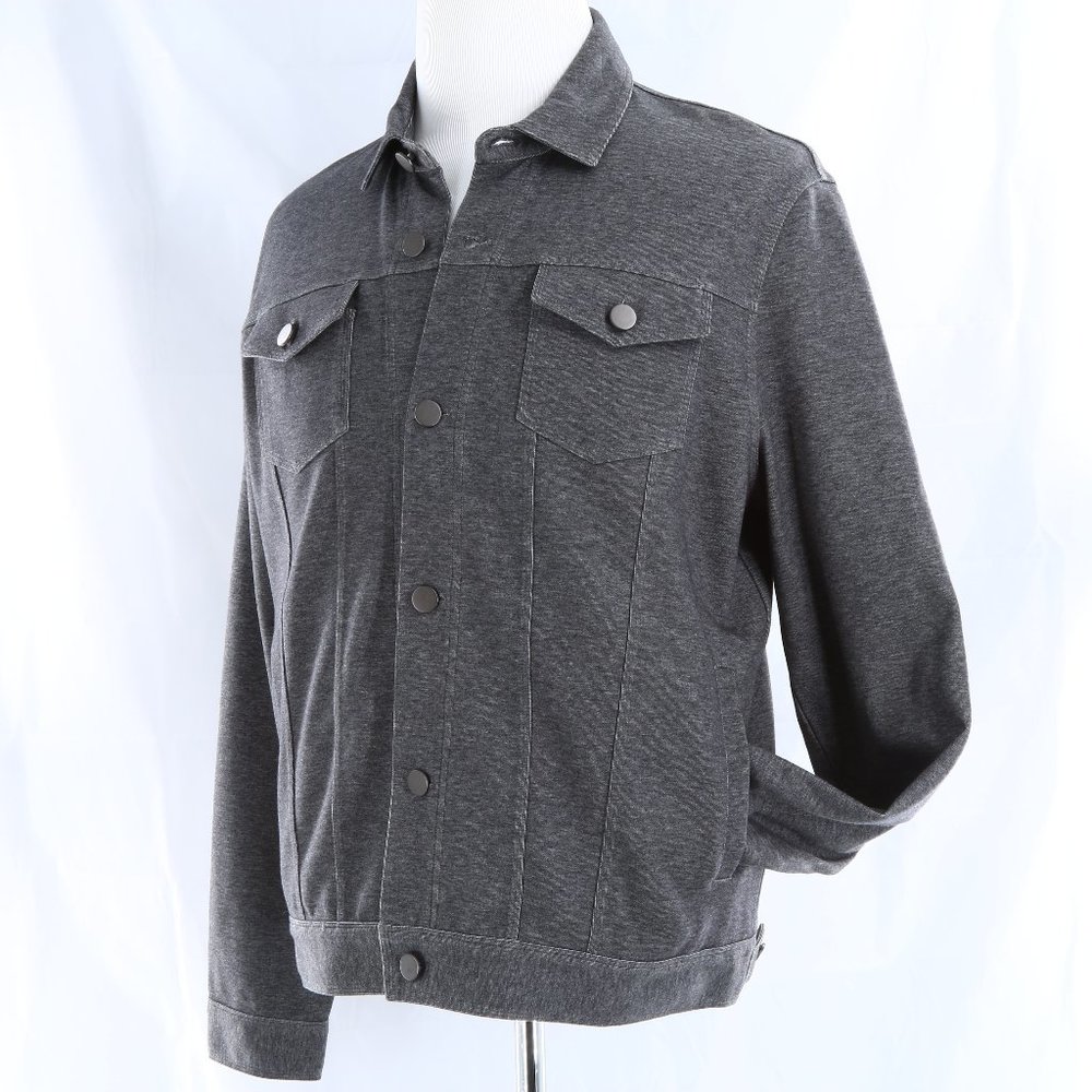 RAFFI Denim Knit Button Front Men’s Jacket